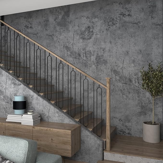 3yecao 48"×79" Wide Thick Dark Blue Grey Cracked Concrete Wallpaper Peel and Stick Waterproof Gray Concrete Contact Paper Vinyl Industrial Cement Wall Sticker for Countertops Desk Kitchen