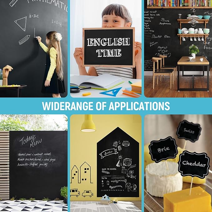 Chalkboard Paint Black Chalk Board Touch Up Paint for Wood, Metal, Glass, Wall, Plaster Boards Sign, Frame Any Surface Black Matte Finish, Acrylic Non-Toxic, Quick-Dry 30ml, 1.5oz