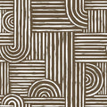 Livelynine 17.5x276 Chocolate Brown Peel and Stick Wallpaper Neutral Pattern Renter Friendly Mid Century Geometric Wallpaper Abstract Modern Mural Aesthetic Cream Dark Brown Contact Paper for Walls