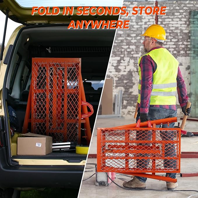 70" Folding Scaffolding Platform, 770lbs Heavy Duty Portable Work Platform with Adjustable Legs for Stairs & Uneven Ground, Multi-Purpose Scaffold Ladder, Welding Table, Red