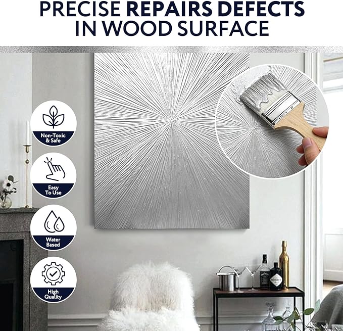 Silver Paint 35 Fl Oz Metallic Liquid Silver Leaf Paints Rich Silvers Paint for Metal, Wood, Canvas, Appliance, Furniture, Clay DIY Art Handcrafts Fast Dry Acrylic Metallic Finish Artwork Home Décor