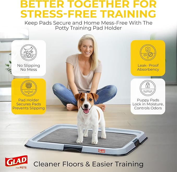 Glad for Pets Extra Large Charcoal Dog Training Pads, Absorbent Leak Proof Pee Pads for Dogs and Puppies, Odor Control Potty Pads with Activated Carbon, 28 x 30 Inches, 30 Count - 6 Pack