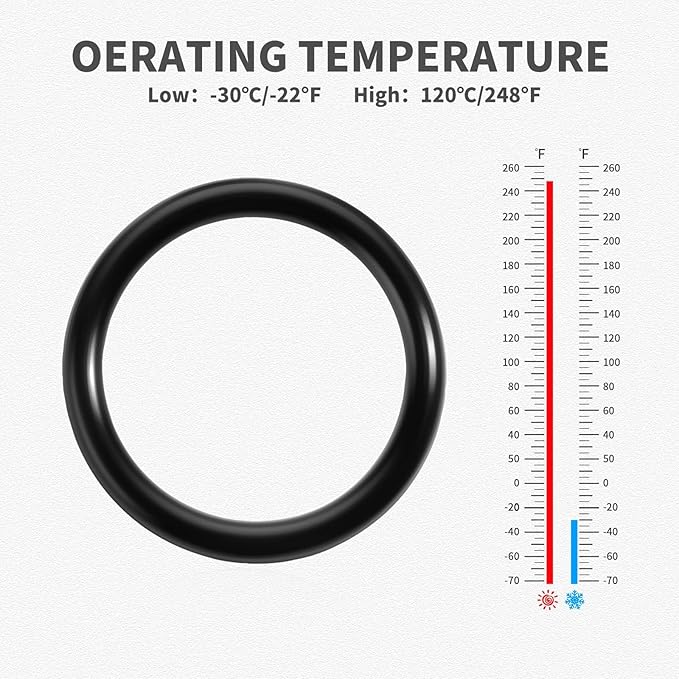 Litorange Silicone 580PCS 45A Universal Black O-Ring Sealing Gasket Washer Seal Assortment Set (Better Than Rubber) for Plumbing,Automotive,General Repair 15 Size with Case