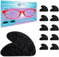 GMS Optical Ultra-Thin Quality Adhesive Halfmoon Felt Nose Pads - Removes Soreness -Extra Large (19mm x 8mm x 1mm) (10 Pair, Black)