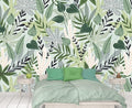 Cliouar-Watercolor Green Leaves Tropical Plants Bedroom Living Room Decoration Mural Wallpaper 103" x 69"(Not Peel and Stick)