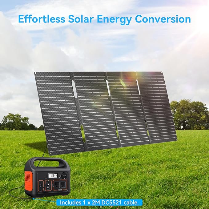 Ecosonique 60W Portable Foldable Solar Panels Charger Fast Charging with USB-C PD3.0 USB-A QC3.0 DC 18V Output ETFE Coating Waterproof for Camping Backpacking Power Station Cell Phones Power Banks