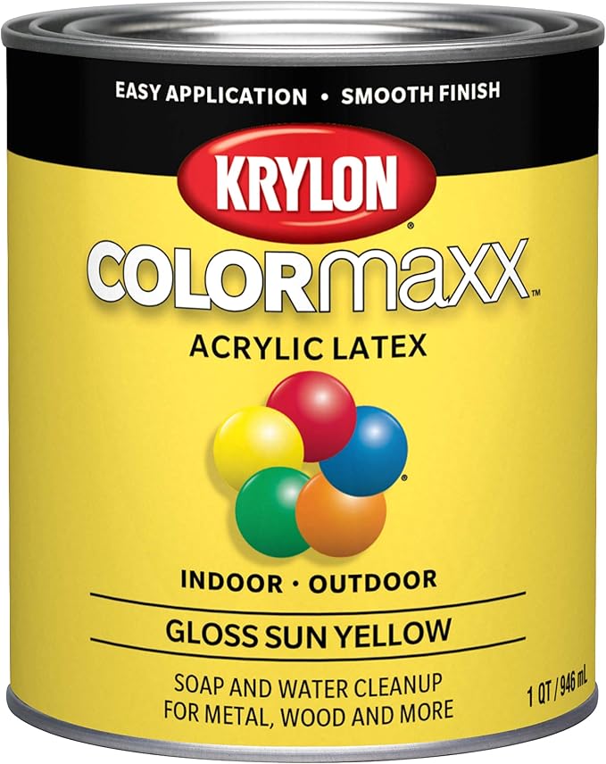 Krylon® COLORmaxx™ Brush-On, Gloss, Sun Yellow, 1 Quart