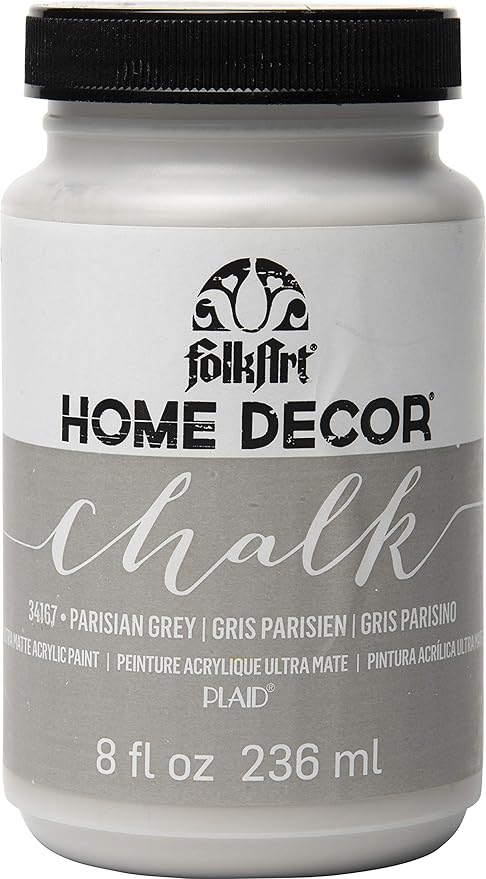 FolkArt Home Decor Chalk Furniture & Craft Paint in Assorted Colors, 8 ounce, Parisian Grey