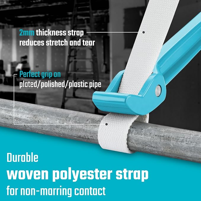 DURATECH Strap Wrench 12" Handle, Adjustable Nylon Strap Pipe Wrench, Blue | Oil Filter Strap Opener Wrench