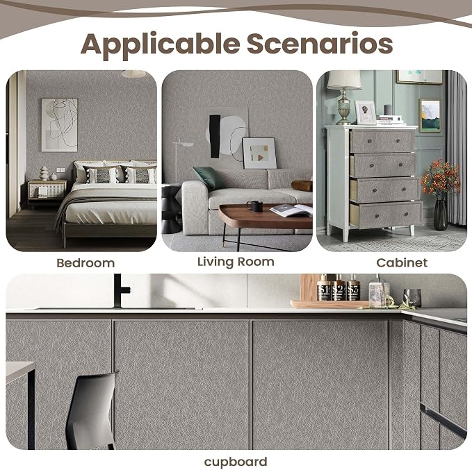Taupe Peel and Stick Self Adhesive Wallpaper Countertop Contact Paper | Removable Self Adhesive Waterproof Bathroom Wallpaper 15.7" X 393.7" Kitchen Vinyl Wrap for Cabinet Wall Cover Paper