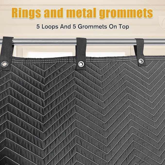 JZHLLA 2 Pack 72" x 40" Studio Large Sound Dampening Blanket, Sound Insulated Blanket Sound Absorbing Blanket with Grommets for Soundproofing Noise Reduction Light Blocker Basement Recording Studio