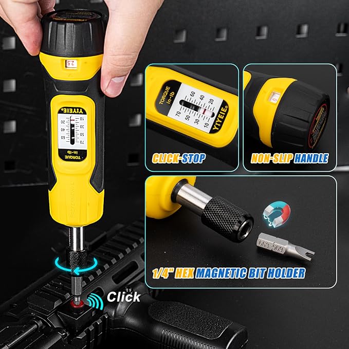 90Pcs Master Torque Screwdriver Set, 10-70 IN.LB, Inch Pound Torque Screw Driver with S2 Bits, Includes Flat, Hex, Torx, and Phillips Bits, T-BAR Ratchet Wrench, All in One Torque Tool Kit