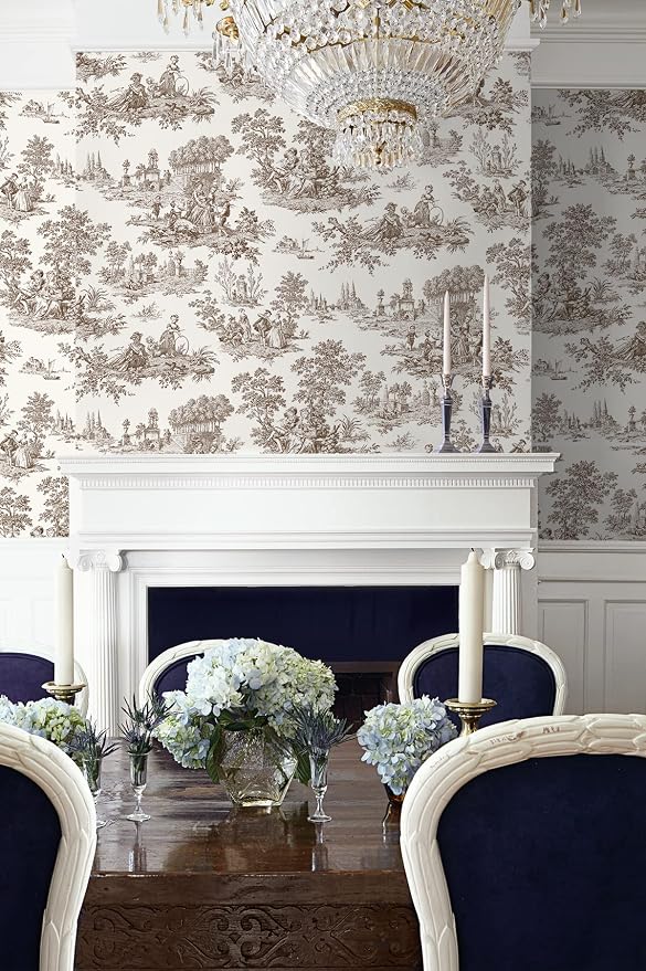 NextWall Chateau Toile Peel and Stick Wallpaper (Sable Brown)