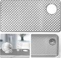 Sink Protectors for Kitchen Sinks - Large 28.4“ x 15” with Right Side Top Hole Heat Resistant Easy to Clean Non-Slip Kitchen Sink Mat for Kitchens Sinks Stainless Steel Bottom (Grey) - 72x38CM
