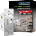 Enbrighten 800 Series Z-Wave On/Off Toggle Switch, Long Range 800LR, Quick Fit, Simple Wire, Direct 3-Way (No Add-On Switch Needed), Smart Hub Required, Compatible with Alexa, Google Home, 76592