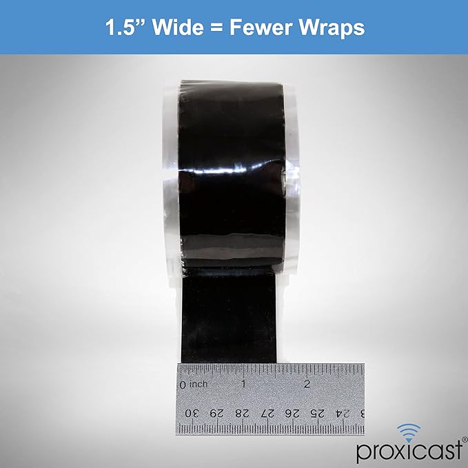 Proxicast Pro-Grade Extra Strong 30mil Weatherproof Self-Fusing Silicone Rubber Sealing Tape for Outdoor Antenna Coax & Electrical Cables, Hose/Pipe Leaks & Emergency Repairs (1.5" x 15' roll) - Blue