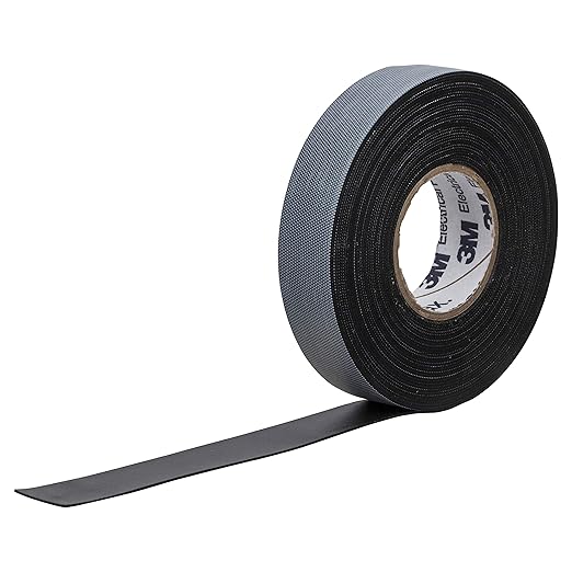 3M Temflex Rubber Splicing Tape 2155, 3/4 in x 22 ft, Black, General Purpose Self-Fusing Electrical Insulating Tape, 1 Roll (Pack of 3)