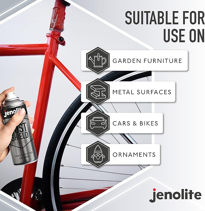 JENOLITE Rust Shield Aerosol - Anti Rust Spray, Protection Against Rust & Corrosion for Automotive and Metal - 3x400ml (3x13.5 fl oz)
