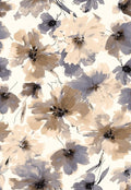 Floral Peel and Stick Wallpaper, Purple Watercolor Flower Contact Paper Peel and Stick for Bedroom Bathroom, Brown Vintage Removable Waterproof Self Adhesive Wall Paper 393"X17.3"(48.5 sq.ft)