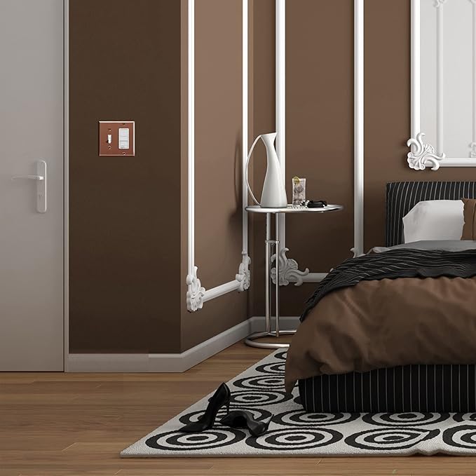ENERLITES Combination Toggle Switch and Decorator Receptacle Metal Wall Plate, Corrosion-Resistant, Stainless Steel 201, Standard Size 2-Gang 4.50" x 4.57", UL Listed, 771131-BRG, Brushed Rose Gold