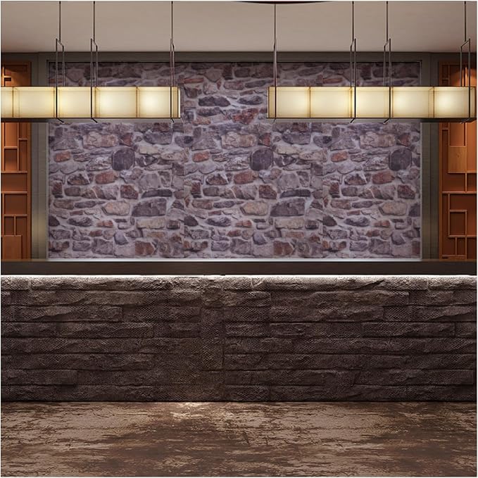 Red Brick Wallpaper Peel and Stick Realistic Distressed Textured Rock Stone Waterproof Self Adhesive Contact Paper Vintage Removable Vinyl Wall Paper Faux Brick Look Wall Covering 23.6" X 118"