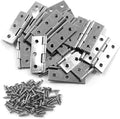 20 PCS Stainless Steel Folding Butt Hinges, 2 inch Silver Square Door Hinges with Screws for Wooden Box, Window Wood, Home Kitchen Furniture Hardware (45 x 32 x 1.0mm)