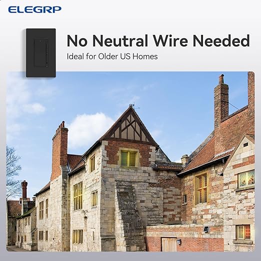 ELEGRP Dimmer Light Switch for 300W Dimmable LED/CFL Lights and 600W INC/HAL Bulbs, Single Pole/3-Way LED Slide Dimmer Light Switch, Wall Plate Included, UL Listed, 5 Pack, Matte Black