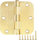 Rounded Door Hinges 3-1/2" x 3.5 inch, 5/8 Radius, Satin Brass 3 ½ Inch 30 Pack
