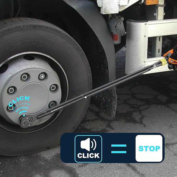 3/4" Click Torque Wrench, 200-1000 Ft-Lb/271-1355 Nm, Heavy Duty | ±3% Accuracy, 48-Tooth Quick Release, Cr-V Steel, Dual-Direction, for Heavy Truck, Tractor, Diesel, Mining & Oil Field