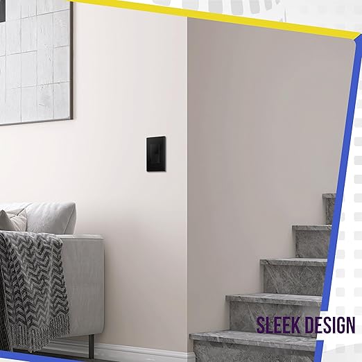 ENERLITES Matte Black Light Switch with Screwless Wall Plate, Decorator Paddle Rocker Wall Switch, Single Pole, Grounding Screw, Residential Grade, 15A 120V/277V, UL Listed, 91150-MBK20P (20 Pack)