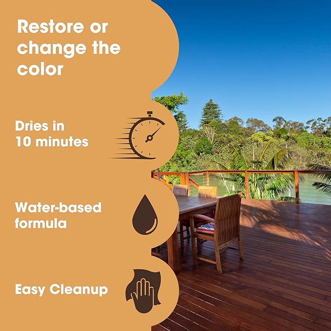 Furniture Clinic Wood Stain | Water Based | Fast Drying, Low Odor, & Non-Toxic | Multiple Finishes | for Indoor & Outdoor Furniture and More | Rosewood (85 Fl Oz / 2500ml)