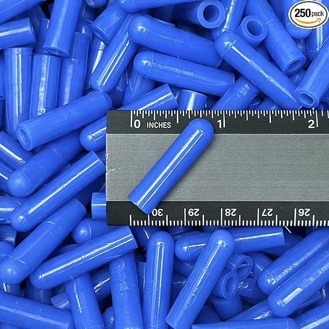 High Temp Masking Supply Silicone Rubber Caps for Parts Up to .187" (3/16 Inch) - Powder Coating, Painting, Automotive, Crafts, DIY - Non-Toxic, Flexible, Reusable SC172 (250 Pack)