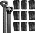 Blulu 500 Pcs 7 Inch Cable Zip Ties with Metal Tooth Stainless Steel Locking Device, Black Nylon Cable Ties, 50 Lbs Tensile Strength, UV Resistant Wire Wraps Multi Purpose for Indoor Outdoor Use
