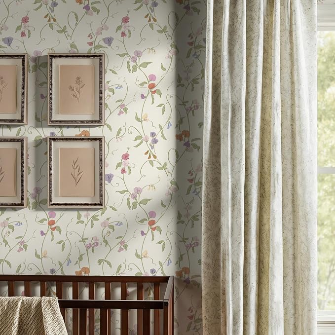 Vintage Wallpaper Peel and Stick Beige Floral Wallpaper Leaf Contact Paper Vinyl Waterproof Self Adhesive Boho Botanical Wall Paper for Bedroom Shlef Cabinet Decor 17.3" x 78.7"