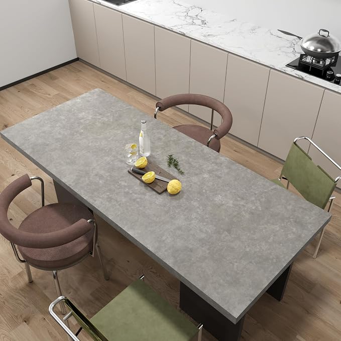JSEVEM 16"×118" Light Grey Concrete Wallpaper Peel and Stick Industrial Gray Contact Paper 3D Textured Vinyl Wrap Self Adhesive Cement Wall Paper for Countertop Bedroom Office Walls Air Guide Design