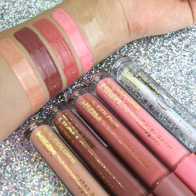 L.A. COLORS High Shine Shea Butter Lip Gloss, Baby Cakes, 0.14 Oz (Pack of 2)