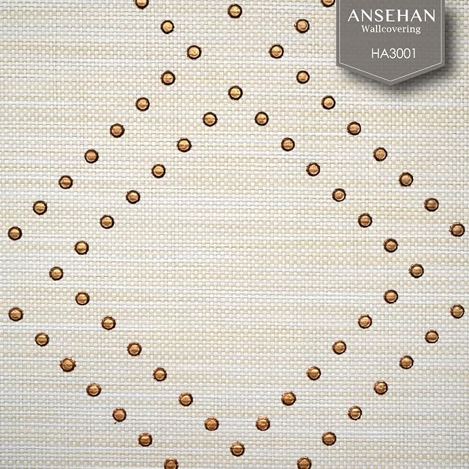 Ansehan Hand-Crafted Wallcovering HA3001 Droplets 36" W x8 Yard L Textured, Modern, Non Prepasted Natural Home Décor for Living Sapce, Sandstone/Gray/Bronze Gold