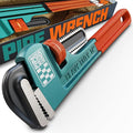 Heavy Duty Pipe Wrench, 14" Adjustable Straight Plumbing Wrench, High Drop-Forged jaws, Professional Pipeline Tool for Water Pipe Fittings, Mechanical assembly, Workshop Operations
