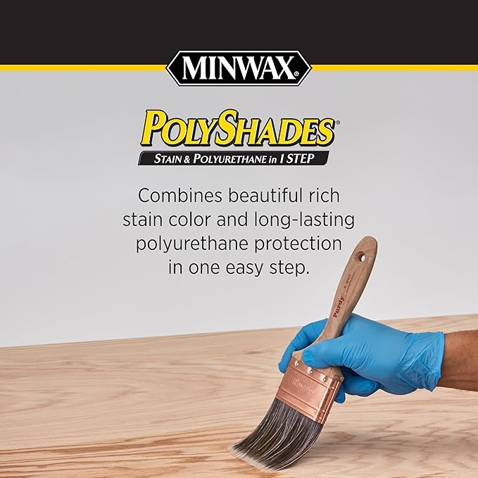 Minwax PolyShades Wood Stain + Polyurethane Finish – ½ Pint, American Chestnut, Gloss