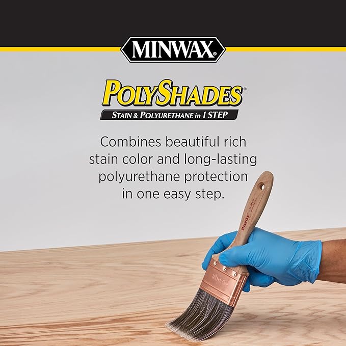 Minwax PolyShades Wood Stain + Polyurethane Finish – ½ Pint, Classic Oak, Satin