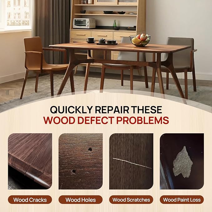 Boncart Wood Furniture Repair Kit, Wood Touch up Fillers, Repair Scratches, Cracks, Paint Chips, and Nail Holes on Furniture, Floors, Doors, Cabinets, and Tables (5 Dark Colors)