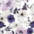 Floral Botanical Peel and Stick Wallpaper 17.5" x 118",White/Purpel | Self Adhesive/Removable/Waterproof/Thick Vinyl Contact Paper for Bathroom Bedroom Shelf Cabinet Drawer,Prepasted,Easy Peel
