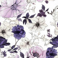 Floral Botanical Peel and Stick Wallpaper 17.5" x 393",White/Purpel | Self Adhesive/Removable/Waterproof/Thick Vinyl Contact Paper for Bathroom Bedroom Shelf Cabinet Drawer,Prepasted,Easy Peel