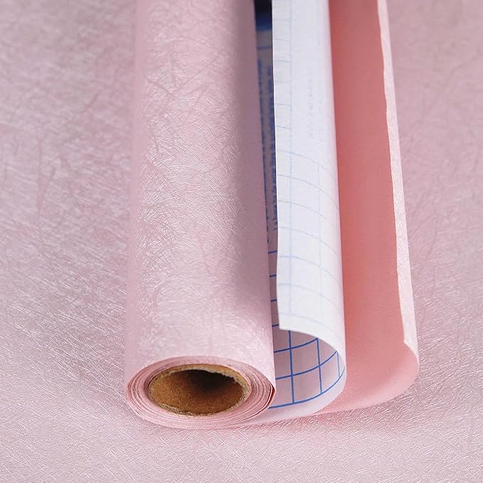 Pink Wallpaper Embossed Silk Self Adhesive Peel and Stick Contact Paper | 15.7" X 787.4" Removable Waterproof Bathroom Home Decorative Vinyl Wrap Film Cabinet Furniture Countertop Shelf Paper