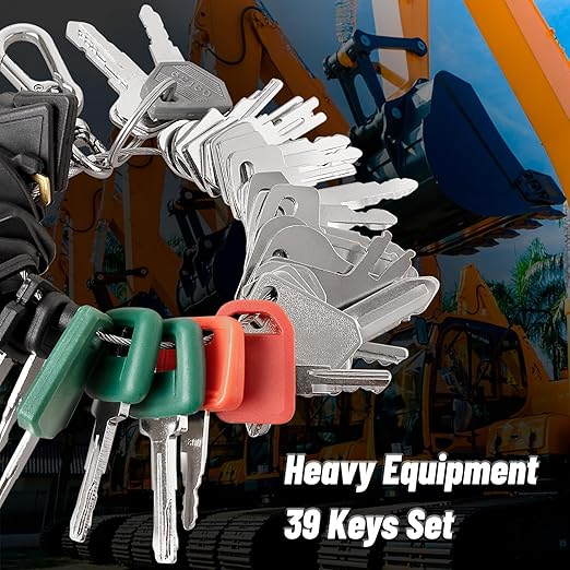 39 PCS Heavy Equipment Key Set, Construction Ignition Master Key Kit Compatible with Case Takeuchi Komatsu Hyster Kubota Cat New Holland JCB Volvo Yanmar Daewoo Ford Hitachi and More