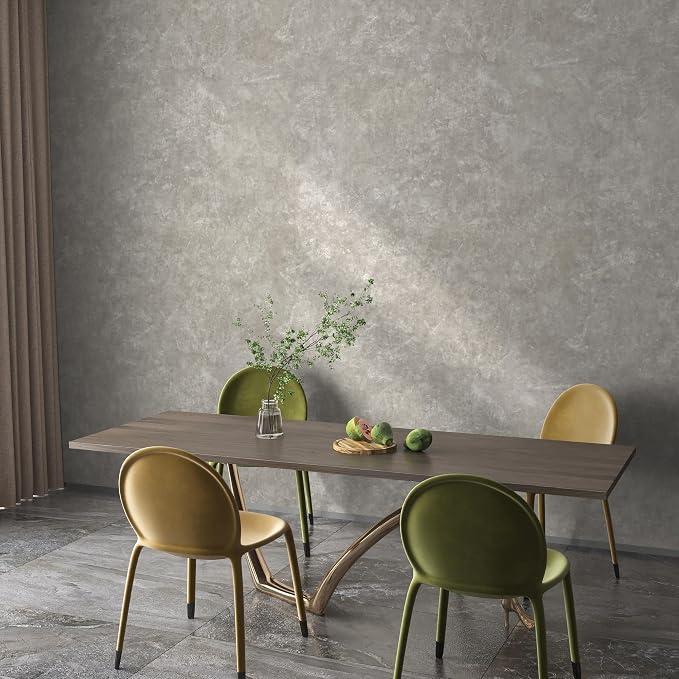 JSEVEM 31"×157" Light Grey Concrete Wallpaper Peel and Stick Industrial Gray Contact Paper 3D Textured Vinyl Wrap Self Adhesive Cement Wall Paper for Countertop Bedroom Office Walls Air Guide Design