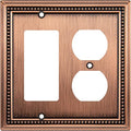 Henne Bery Sunken Pearls Heavy Duty Decorative Wall Plate Switch Plate Outlet Cover (Decorator/Duplex, Antique Copper)