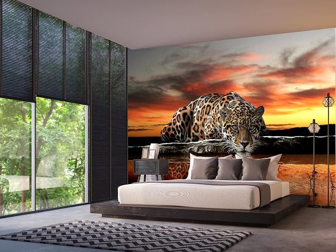 Animal Leopard 3D Wallpaper Mural 103" x 69" (Not Peel and Stick)