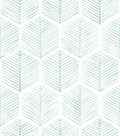 MelunMer Geometric Peel and Stick Wallpaper Boho Green White 17.3''×276'' | Modern Self Adhesive Removable Wallpaper for Bedroom/Bathroom Waterproof, Contact Paper for Cabinets, Drawers Easy to Install