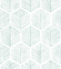 MelunMer Geometric Peel and Stick Wallpaper Boho Green White 17.3''×393'' | Modern Self Adhesive Removable Wallpaper for Bedroom/Bathroom Waterproof, Contact Paper for Cabinets, Drawers Easy to Install